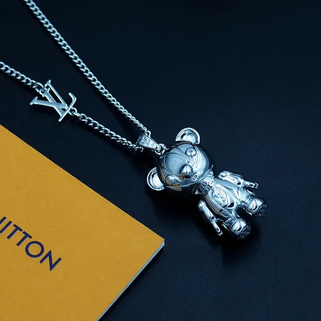 Collier Louis Vuitton Teddy Bear Argent Poli 2