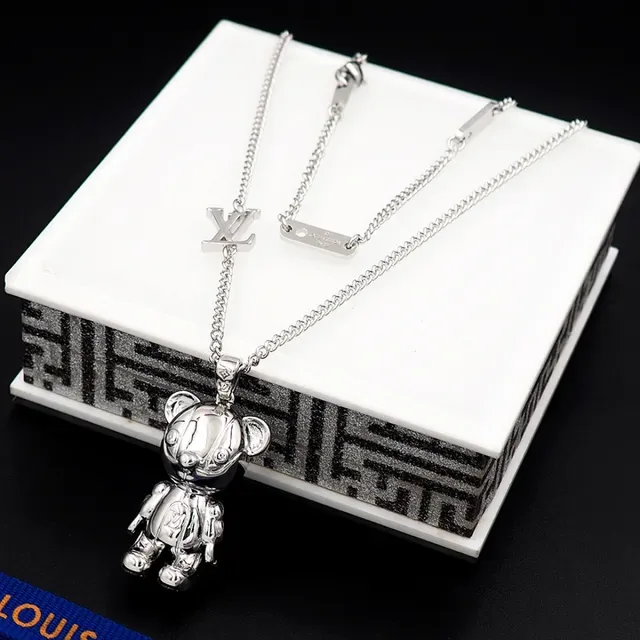 Collier Louis Vuitton Teddy Bear Argent Poli 3