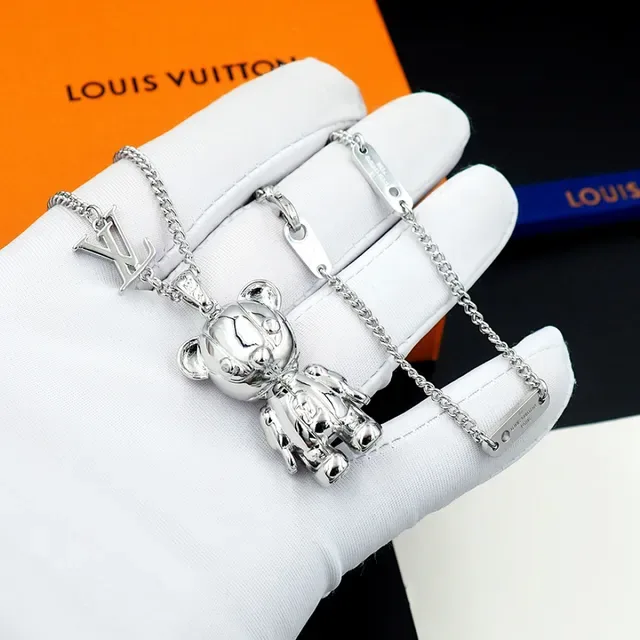 Collier Louis Vuitton Teddy Bear Argent Poli 14