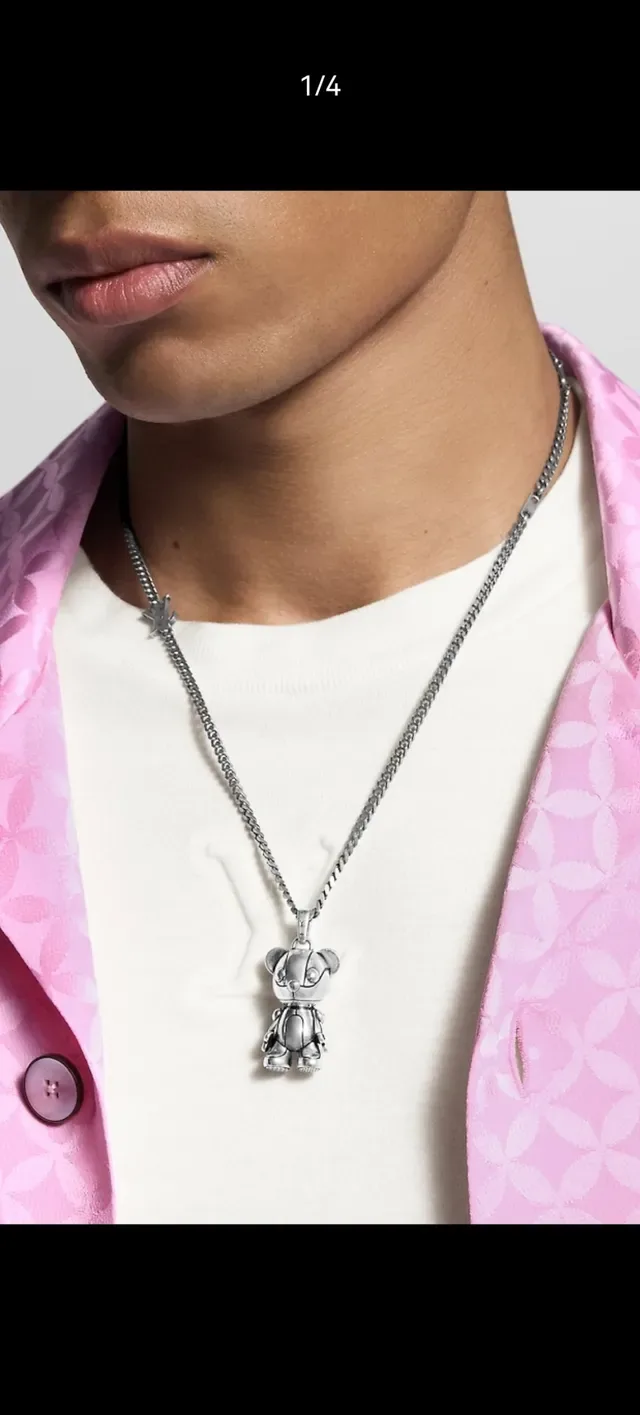 Collier Louis Vuitton Teddy Bear Argent Poli 15