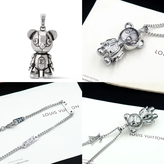Collier Louis Vuitton Teddy Bear Argent Poli 16