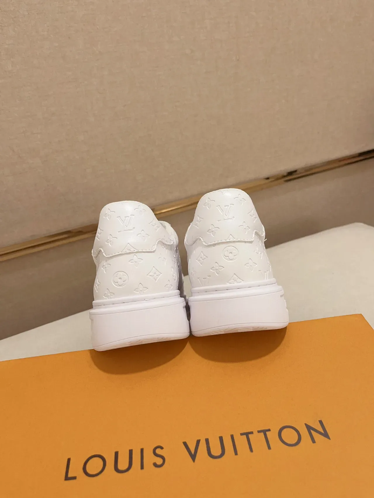 Louis Vuitton White Black Embossed Monogram Leather Decorative Stud Accents Lifestyle Sneakers 8