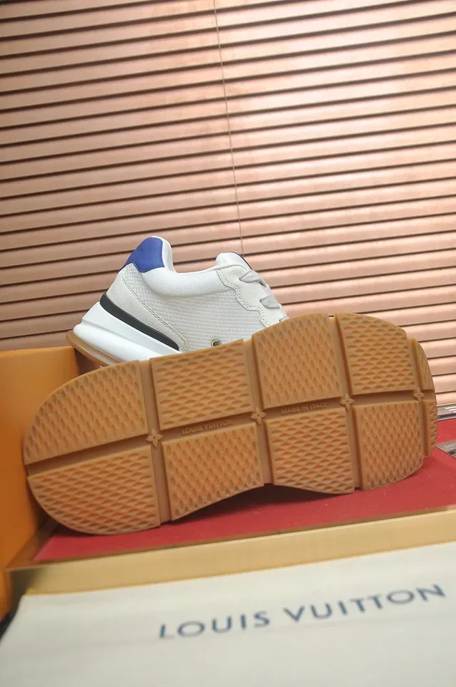 Louis Vuitton Blanc Bleu Semelle Chunky Plateforme Maille Et Synthétique Supérieur Sneakers Lifestyle 3
