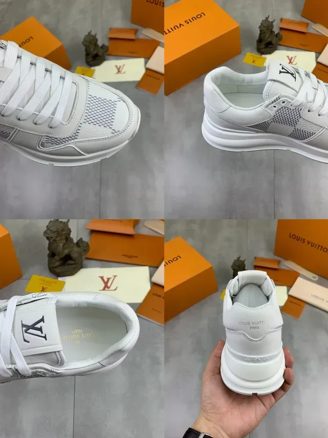 Louis Vuitton Branco e Cinza Low-Top Couro e Textil Lifestyle Sneakers 2