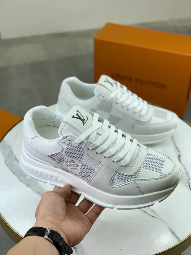 Louis Vuitton Branco e Cinza Low-Top Couro e Textil Lifestyle Sneakers 5