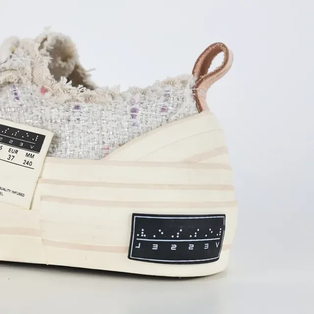 Maison Margiela Beige Multicolor Zapatillas Lifestyle con Upper de Tweed Deconstruido y Suela de Goma Segmentada 4