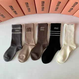 Miu Miu Logo-Embroidered Crew Socks
