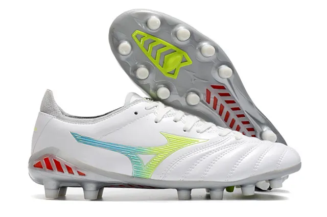 Mizuno Morelia Neo Cyan and Copper फर्म ग्राउंड फुटबॉल जूते 16