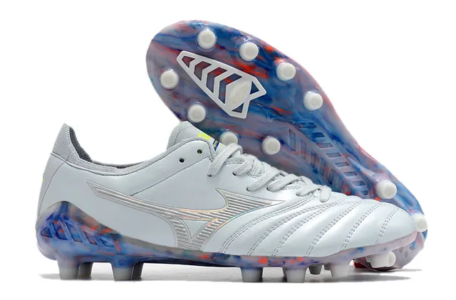 Mizuno Morelia Neo Cyan and Copper फर्म ग्राउंड फुटबॉल जूते 19