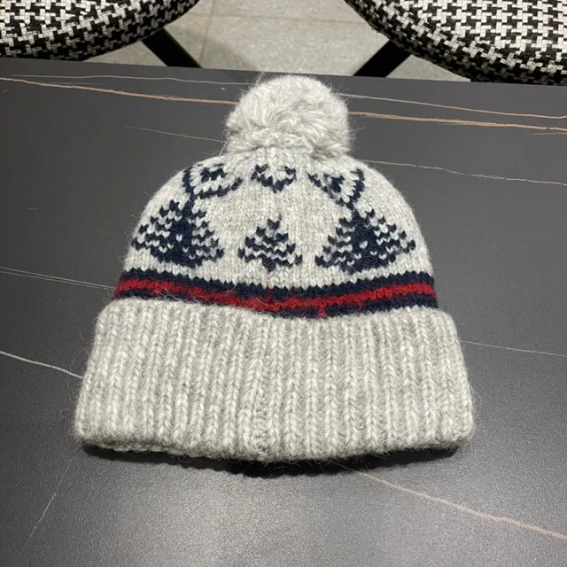 Moncler 灰海军 罗纹针织袖口 混色羊毛 针织帽 8