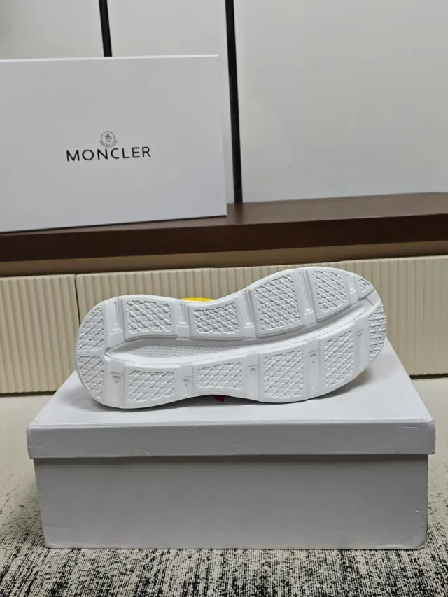 Moncler Yellow White Chunky Open-Cell Midsole Reflective Strap Detailing Lifestyle Sneakers 2