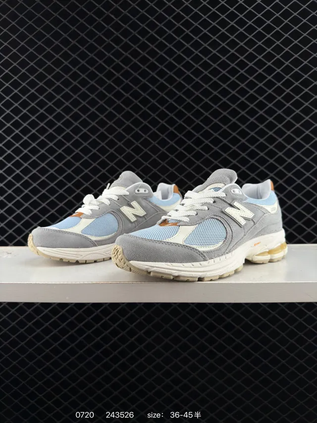 New Balance 2002R Gray Light Blue Tan Chunky Sneakers 2
