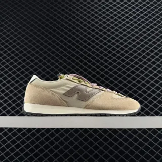 New Balance 237 বেইজ ব্রাউন স্তরযুক্ত স্যুড এবং নাইলন উপরের রেট্রো রানার সিলহুয়েট লাইফস্টাইল স্নিকার্স