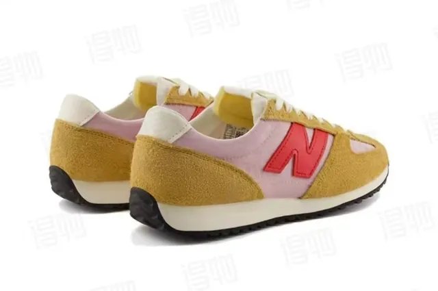 New Balance 327 सरसों का पीला गुलाबी लाल लाइफस्टाइल स्नीकर 5