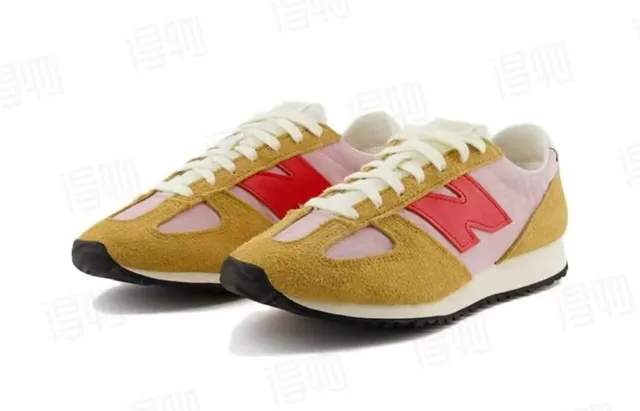 New Balance 327 सरसों का पीला गुलाबी लाल लाइफस्टाइल स्नीकर 6