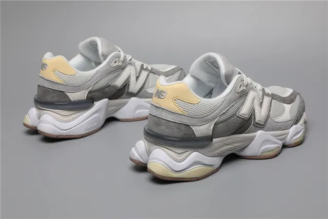 New Balance 9060 Gray White Beige Lifestyle Sneakers 3