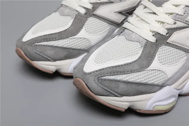 New Balance 9060 Gray White Beige Lifestyle Sneakers 4
