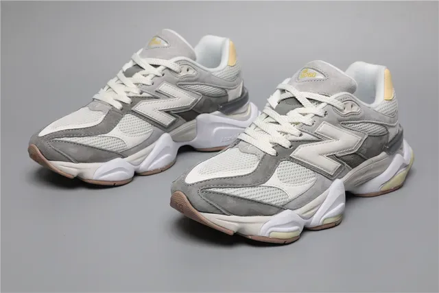New Balance 9060 Gray White Beige Lifestyle Sneakers 5