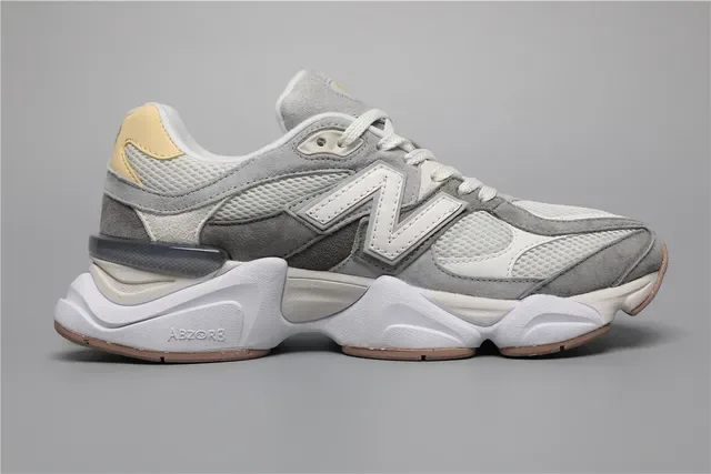 New Balance 9060 Gray White Beige Lifestyle Sneakers 8