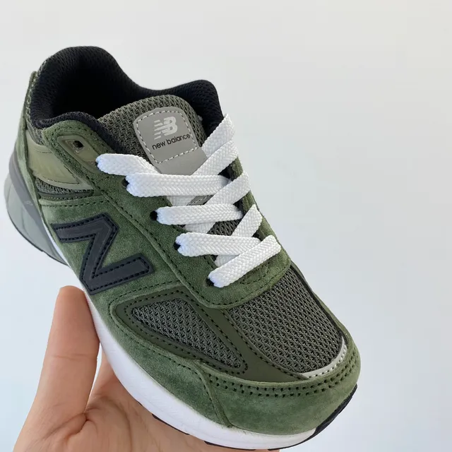 New Balance Army Green White Olive Suede And Mesh Upper Laces Midsole Lifestyle Sneakers 4