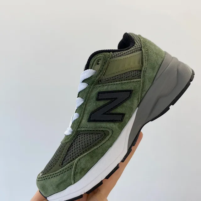 New Balance Army Green White Olive Suede And Mesh Upper Laces Midsole Lifestyle Sneakers 5