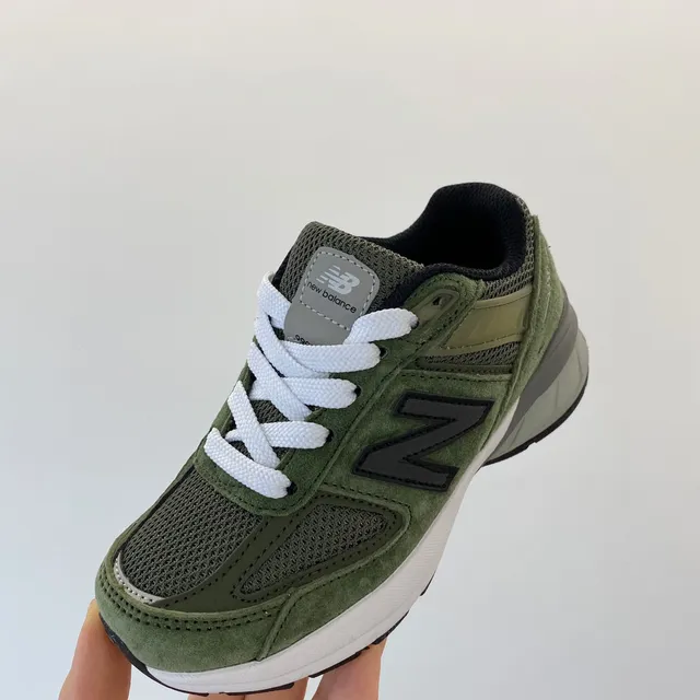New Balance Army Green White Olive Suede And Mesh Upper Laces Midsole Lifestyle Sneakers 6