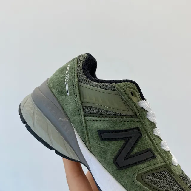 New Balance Army Green White Olive Suede And Mesh Upper Laces Midsole Lifestyle Sneakers 7