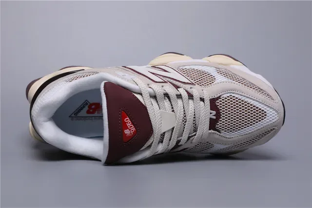 New Balance Beige Burdeos Chunky Retro Runner Malha-Camuça Híbrido Superior Tênis Lifestyle 7