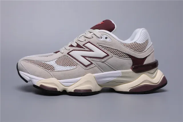 New Balance Beige Burdeos Chunky Retro Runner Malha-Camuça Híbrido Superior Tênis Lifestyle 9