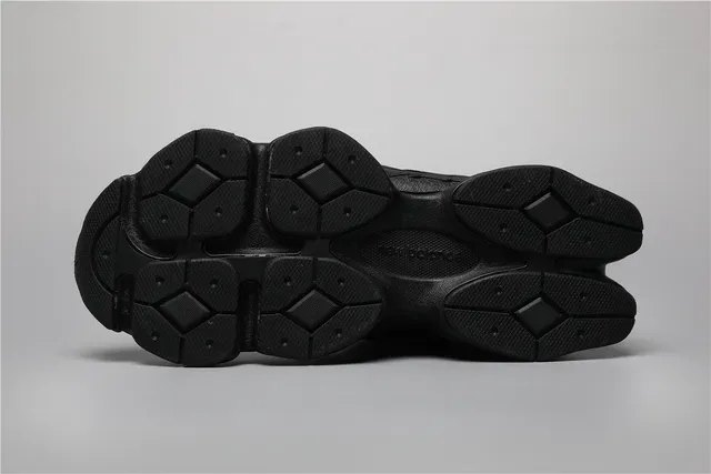 New Balance حذاء أسلوب حياة أسود رمادي أحادي اللون متعدد الطبقات شبكي ومخمل علوي 6