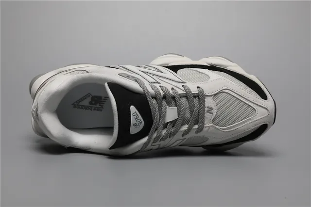 New Balance رمادي أسود كتلي غير متناظر كعب شبكة و جلد مدبب ترصيع حياة أحذية رياضية 7