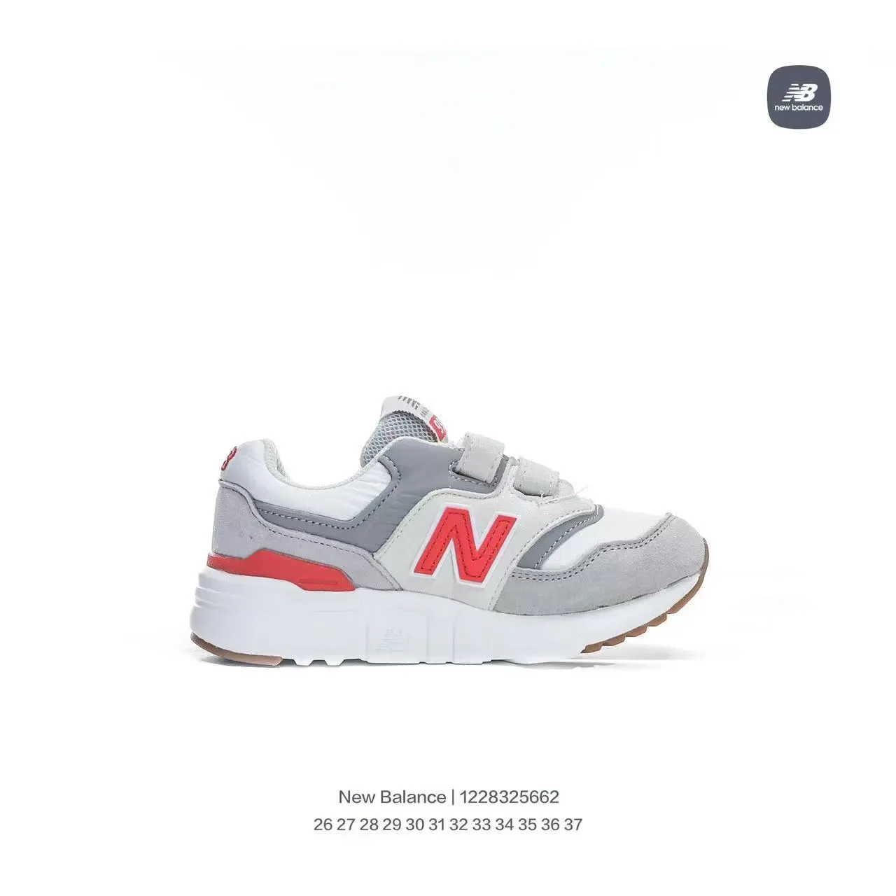 New Balance Gris Negro Cierre con Correa Velcro Malla y Sintético Superior Zapatillas Lifestyle 10