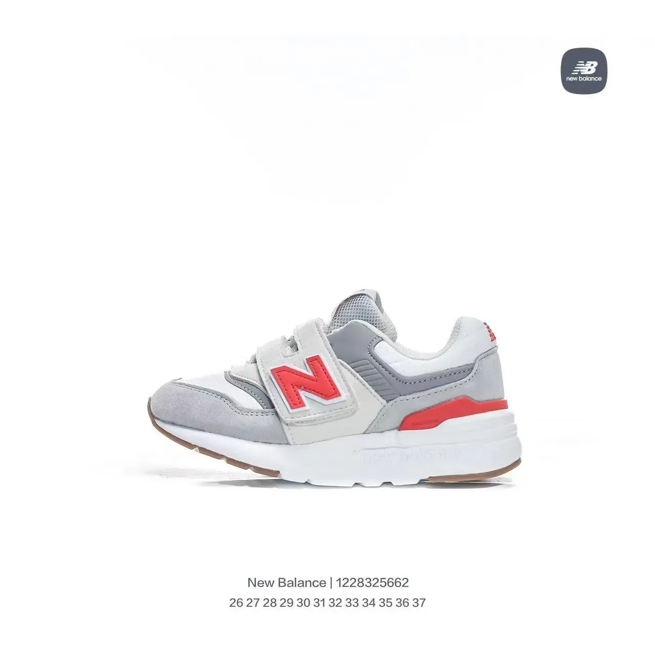 New Balance Gris Negro Cierre con Correa Velcro Malla y Sintético Superior Zapatillas Lifestyle 11