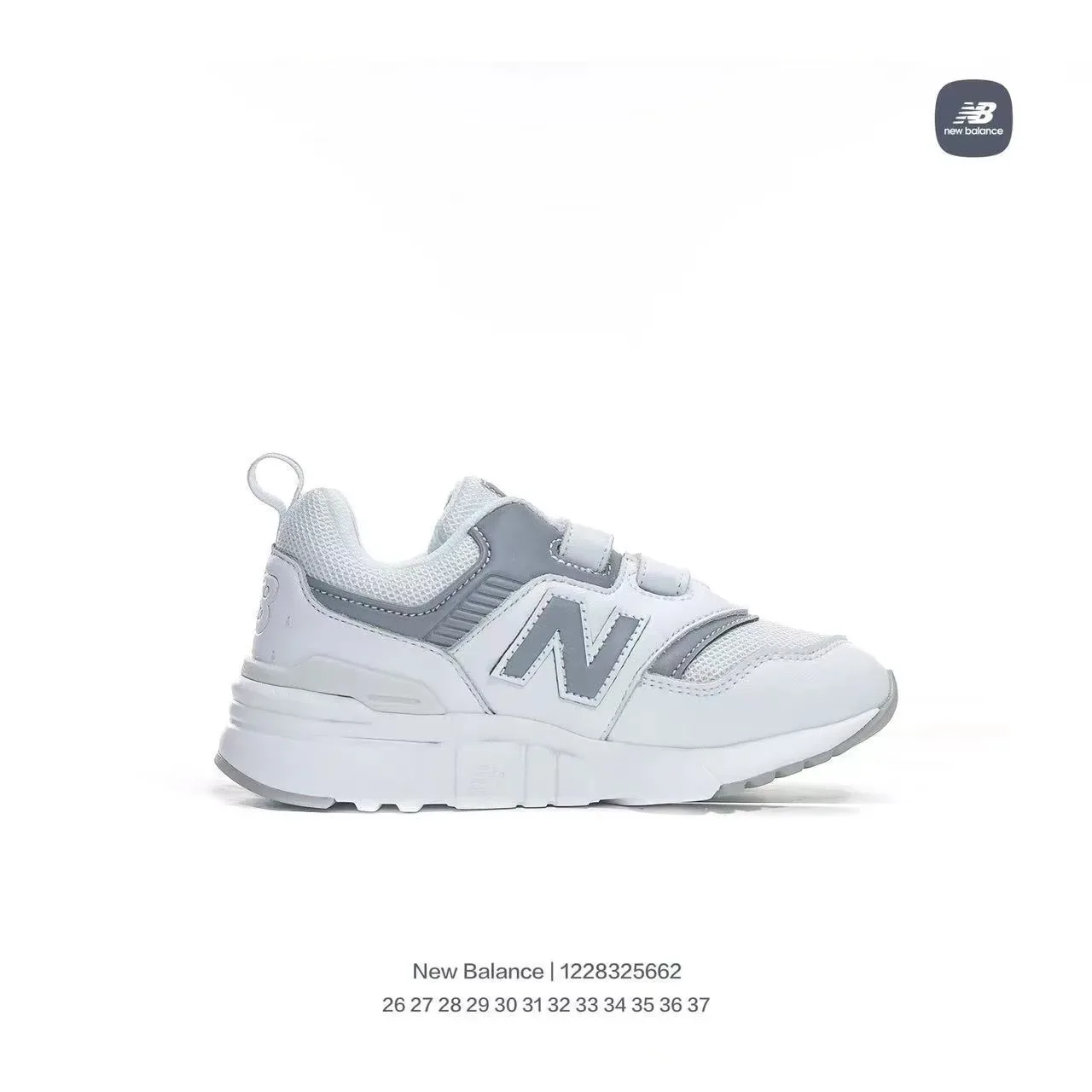 New Balance Gris Negro Cierre con Correa Velcro Malla y Sintético Superior Zapatillas Lifestyle 16