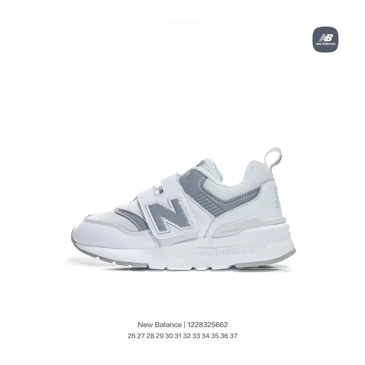 New Balance Gris Negro Cierre con Correa Velcro Malla y Sintético Superior Zapatillas Lifestyle 17