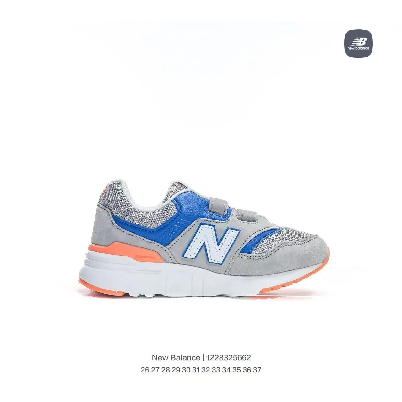 New Balance Gris Negro Cierre con Correa Velcro Malla y Sintético Superior Zapatillas Lifestyle 22