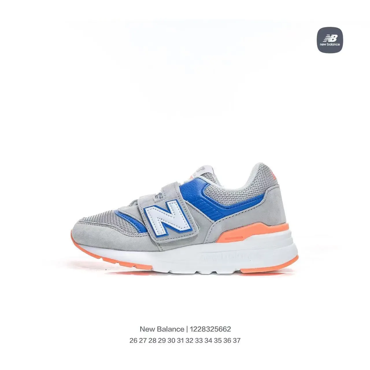 New Balance Gris Negro Cierre con Correa Velcro Malla y Sintético Superior Zapatillas Lifestyle 23