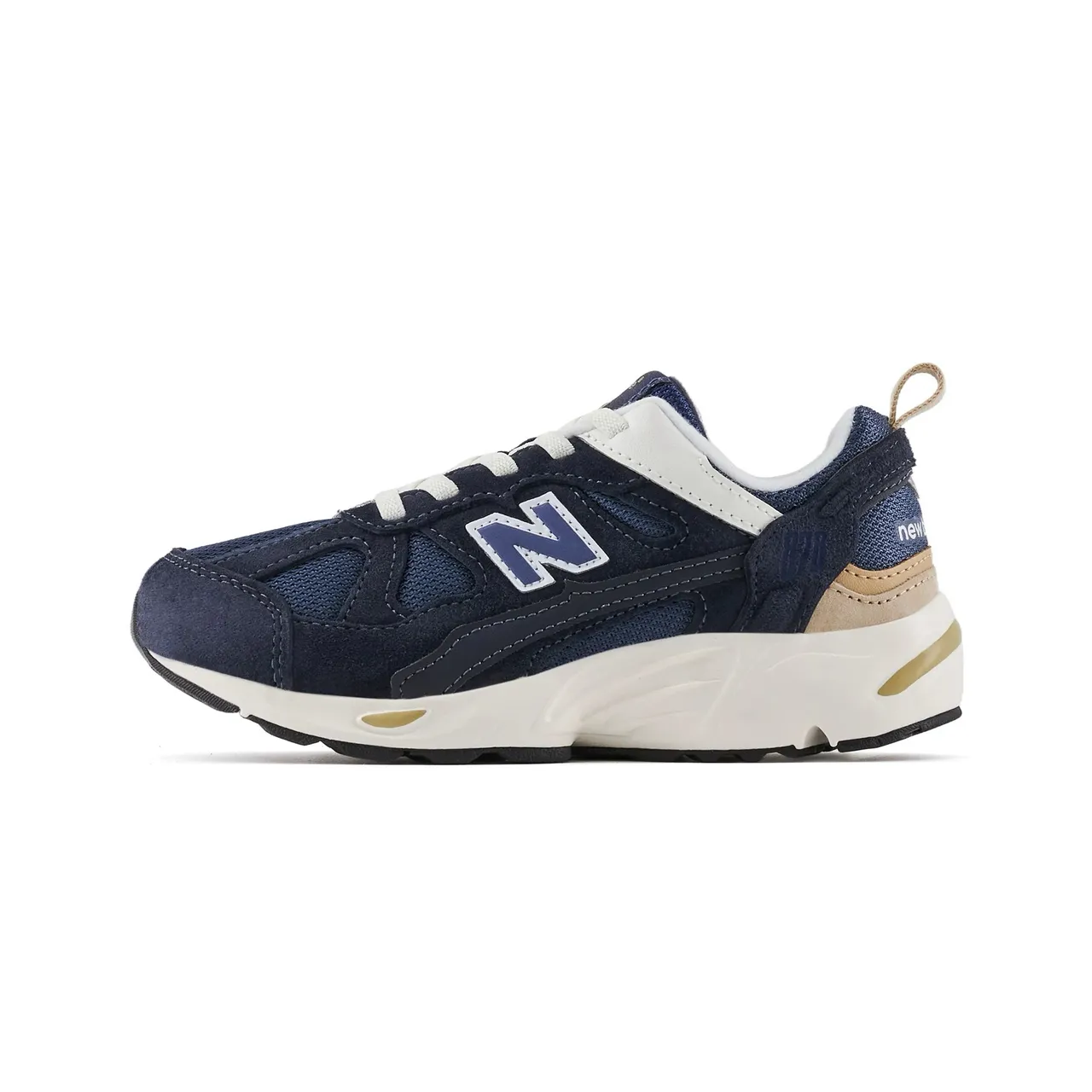 New Balance Gray White Midsole Layered Mesh And Suede Upper Chunky Sneakers 23