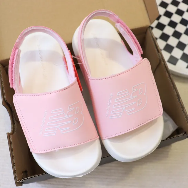 New Balance Kids Slide Sandals Pink White Beige Black Casual Sandals 5