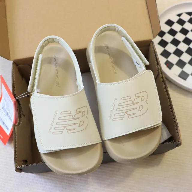 New Balance Kids Slide Sandals Pink White Beige Black Casual Sandals 18