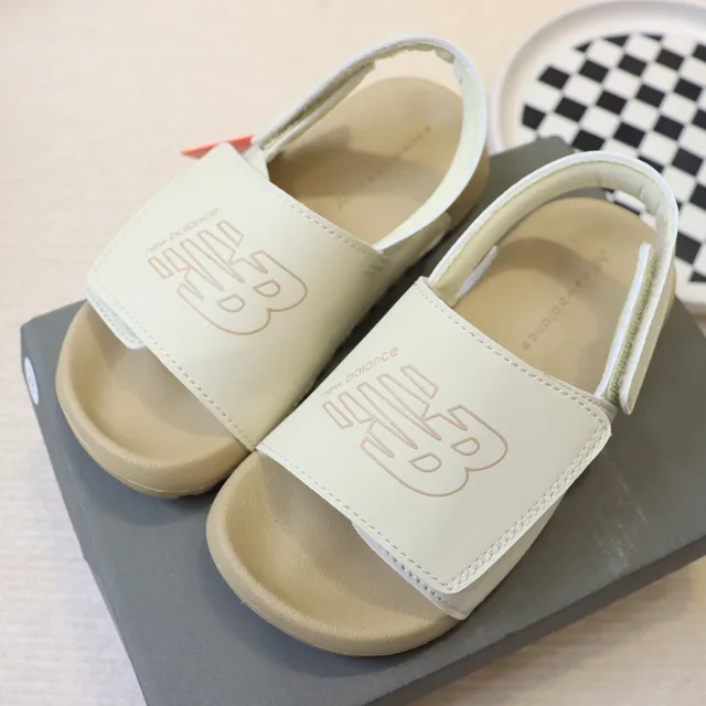 New Balance Kids Slide Sandals Pink White Beige Black Casual Sandals 24