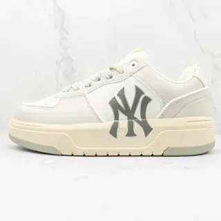 New Era Crossover Beige Gray Low-Top Platform Oversized NY Logo Lifestyle Sneakers