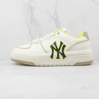 New Era MLB Lifestyle Sneaker White Yellow Low-Top Platform Leather-Textured Upper Lifestyle Sneakers