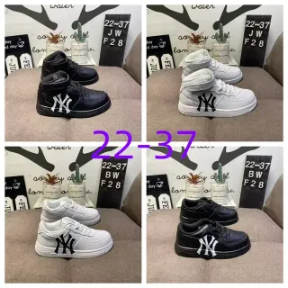 Nike Air Force 1 أطفال أسود وأبيض شعار نيويورك ستايل حياة حذاء رياضي