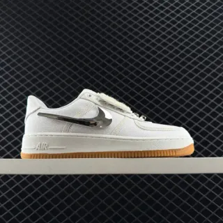 Nike Air Force 1 أبيض معدني Swoosh نمط حياة أحذية رياضية