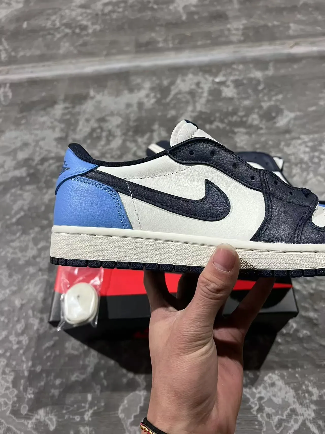 Nike Air Jordan 1 Low Navy and Blue Lifestyle Sneakers 7