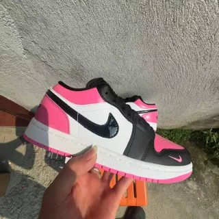 Nike Air Jordan 1 Low Pink Black White Lifestyle Sneakers — Nike catalogue photo from WWTop Yupoo