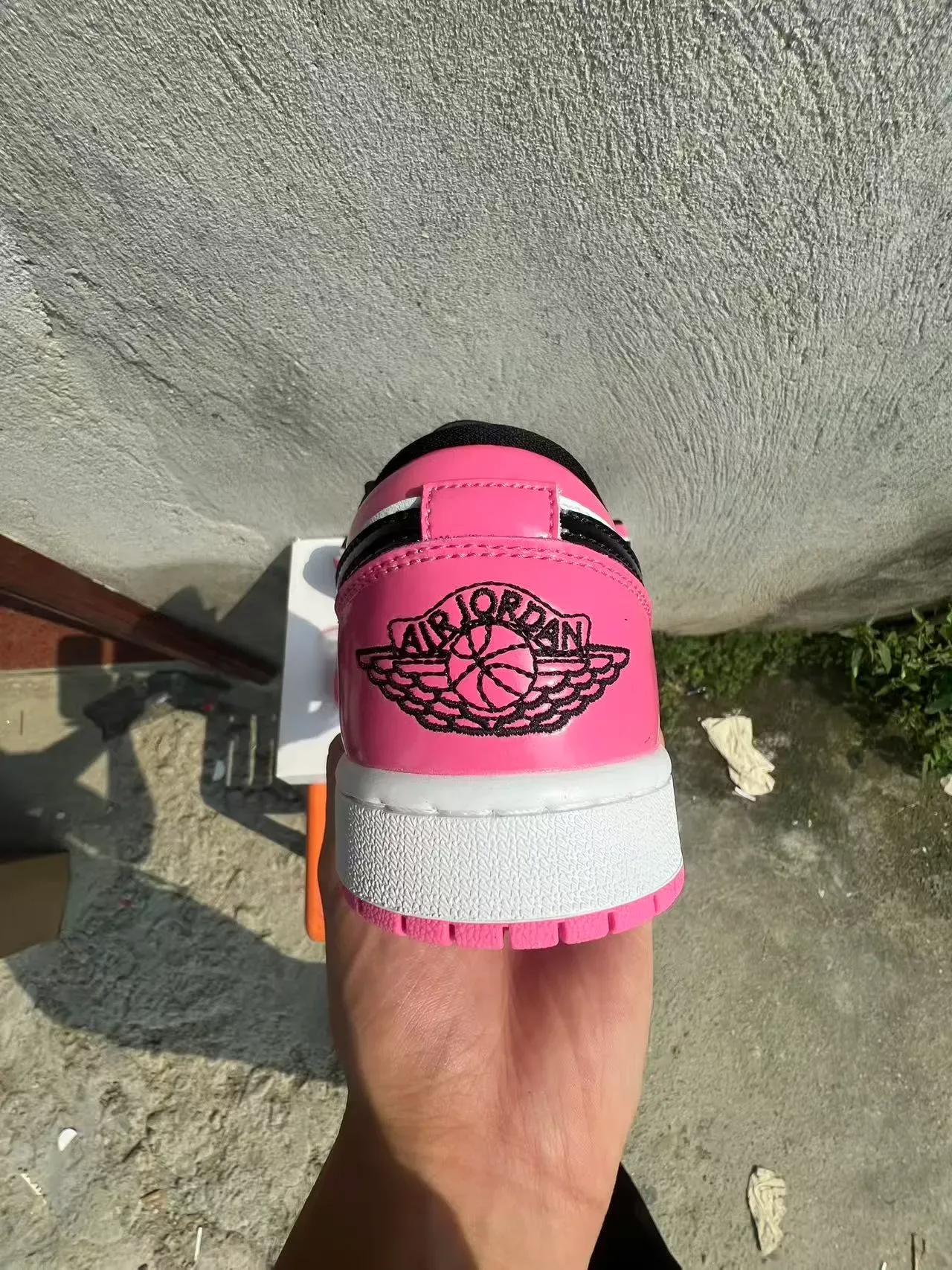 Nike Air Jordan 1 Low Pink Black White Lifestyle Sneakers 8