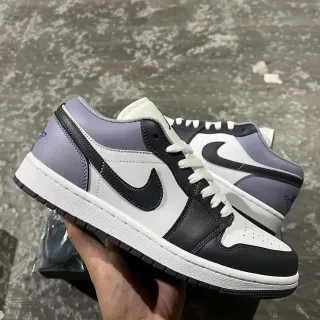 Nike Air Jordan 1 Low Purple White Black حذاء أسلوب حياة