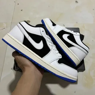 Nike Air Jordan 1 Low White Black Royal Blue حذاء أسلوب حياة